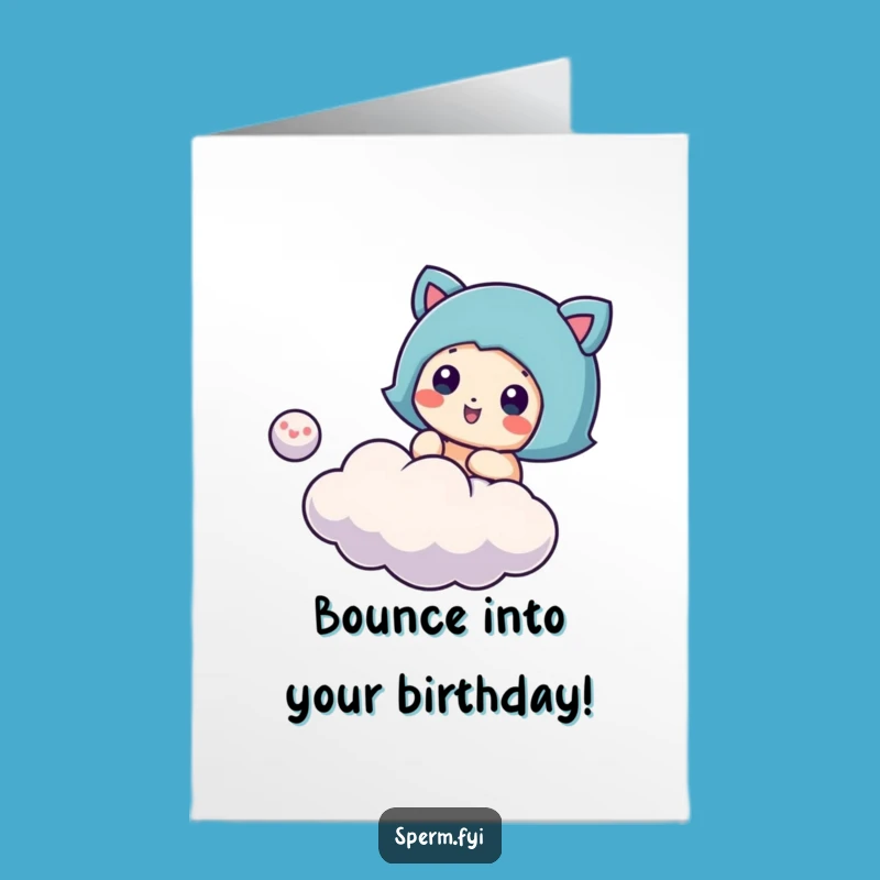 Free Printable Bouncing Cloud Birthday Card: Playful Downloadable Gift