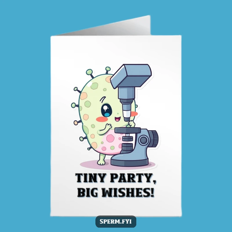 Free Printable Birthday Card: Curious Bacteria Downloadable for a Microscopic Celebration