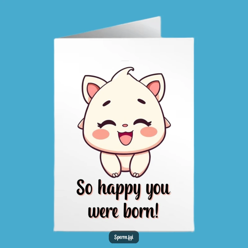 Free Printable Birthday Card: Happy Smiling Character, Joyful Downloadable Gift
