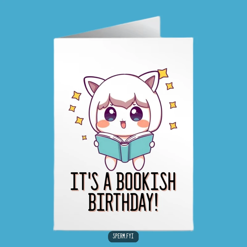 Free Printable Birthday: Starry Book Surprise Card, Funny Character, Downloadable Wonder