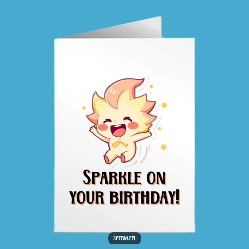Free Printable Birthday Card: Joyous Spark Downloadable for an Electrifying Celebration