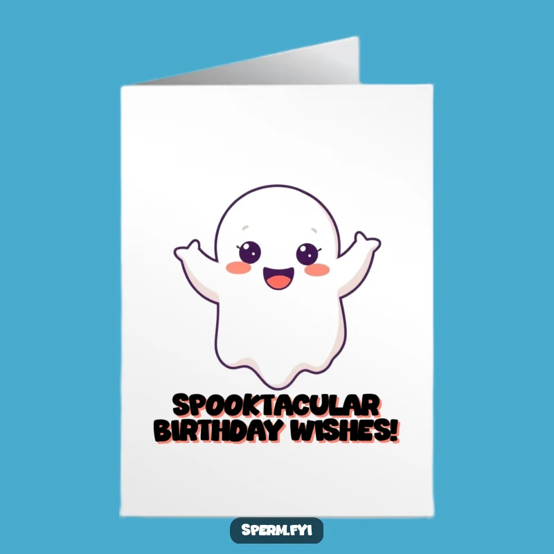 Free Printable Ghost Card: Joyful Wobble for a Spooktacular Birthday Bash!