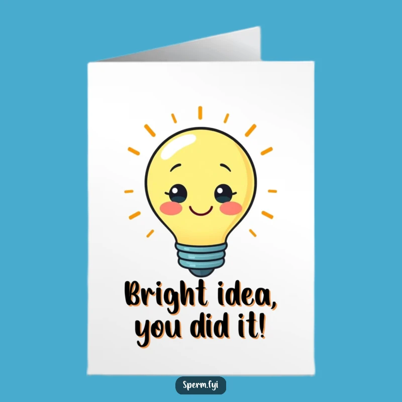 Free Printable Congrats Card: Lightbulb Idea Downloadable for Success & Laughter