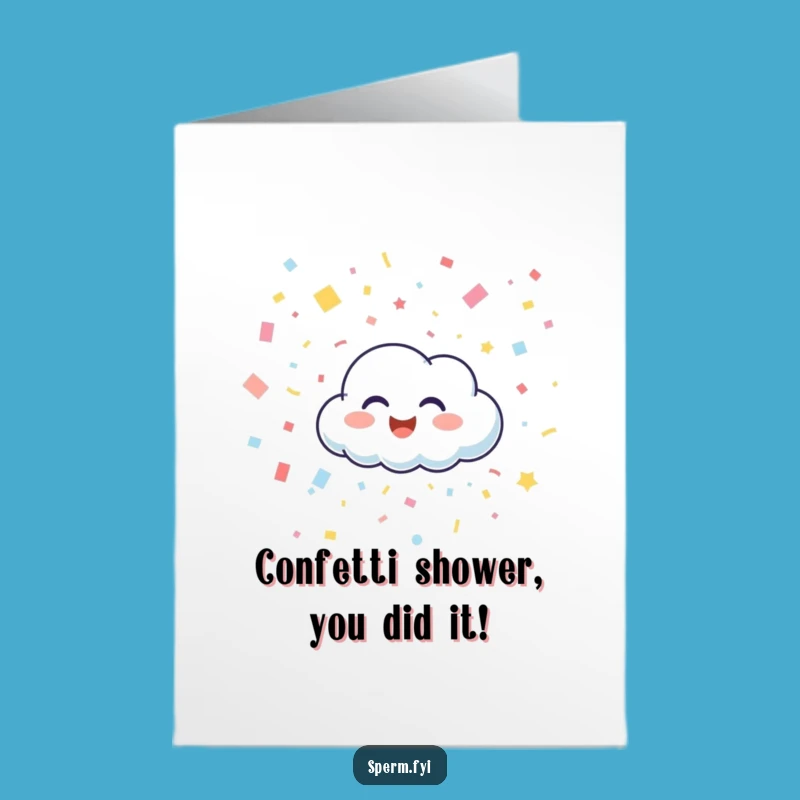 Free Printable Congrats Card: Giggling Cloud Confetti Celebration, Downloadable Gift