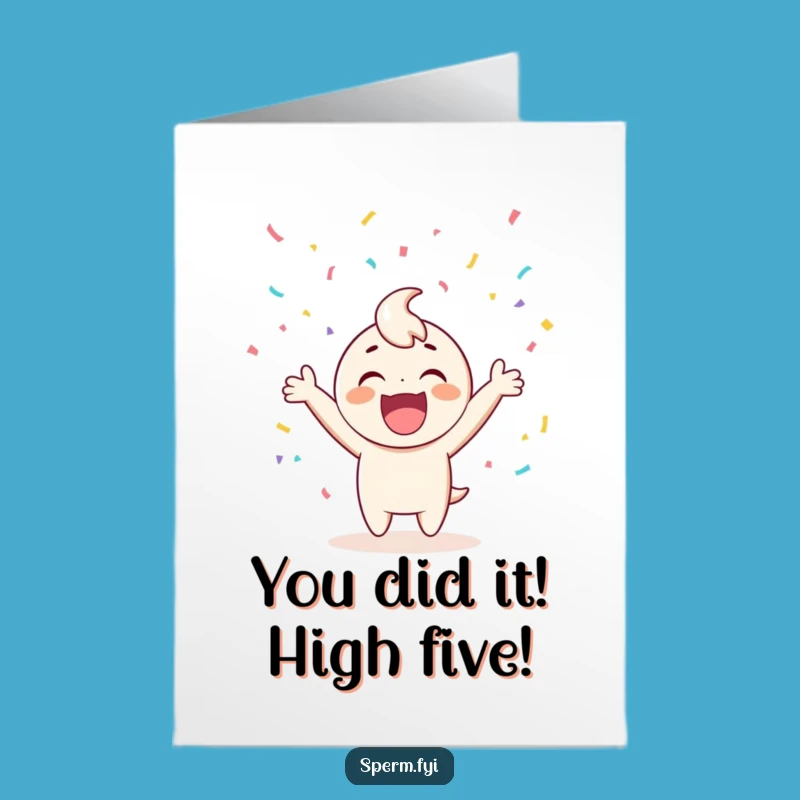 Free Printable Congrats Card: Joyful Character Confetti Downloadable Gift