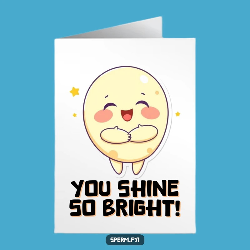 Free Printable Congrats Card: Joyful Moon Hug - Downloadable Funny Achievement Gift