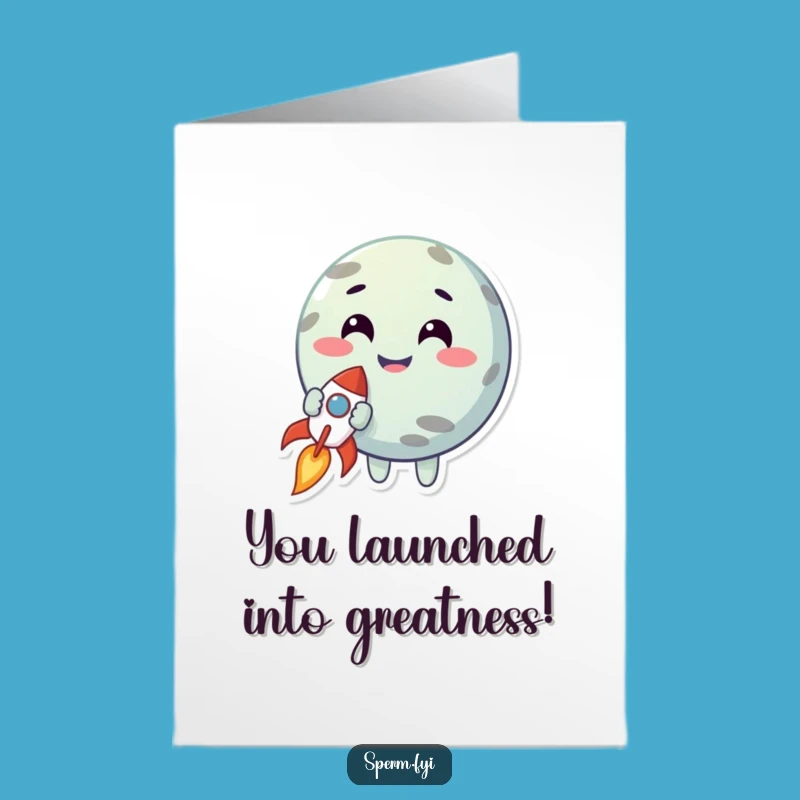 Free Printable Congrats Card: Planet & Rocket - Funny Success Launch Gift