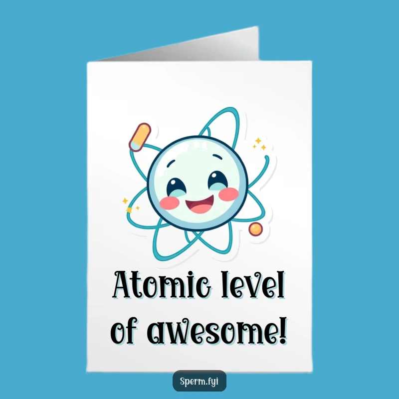 Free Printable Congrats Card: Spinning Atom Excitement, Downloadable Gift