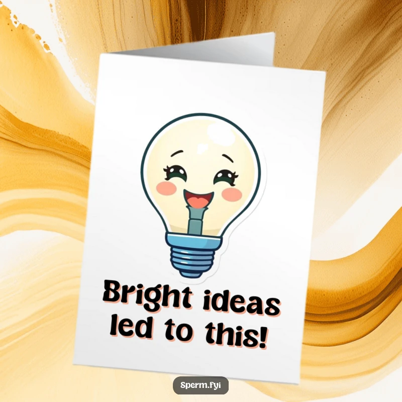 Funny Free Printable Congratulations Card with a delighted lightbulb character glowing brightly, celebrating a moment of genius.
