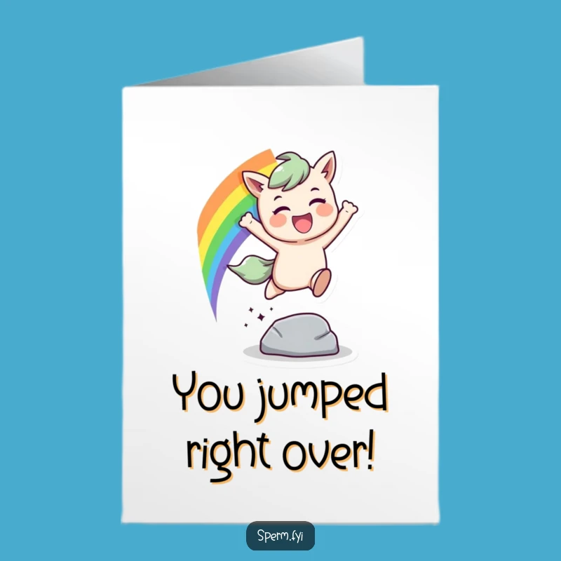 Free Printable Rainbow Leap Congrats Card: Joyful Downloadable Gift