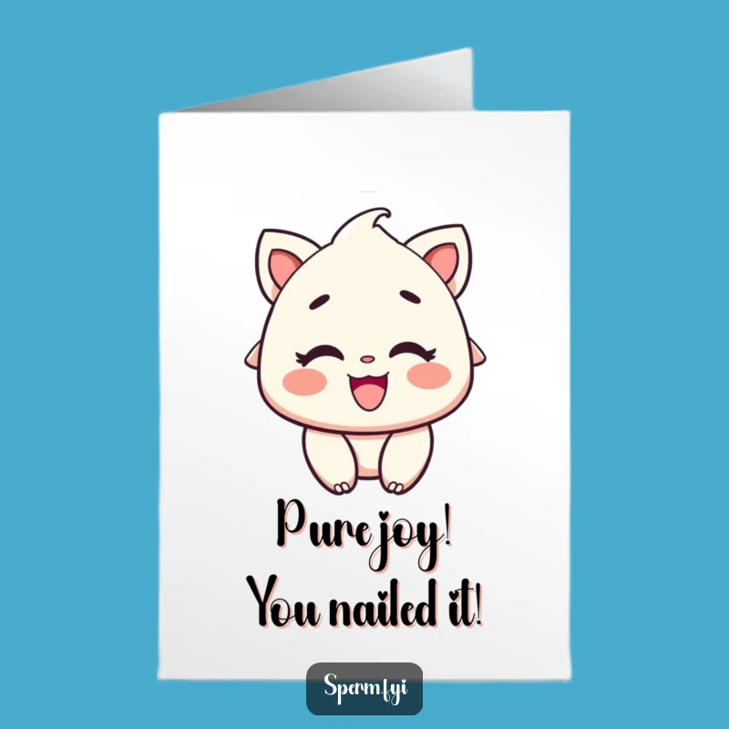 Free Printable Congrats Card: Joyful Smiling Character, Perfect Downloadable