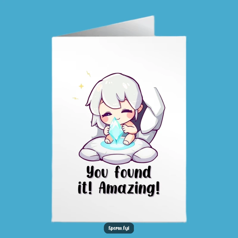 Free Printable Congrats Card: Whimsical Gem Find Funny Downloadable Gift