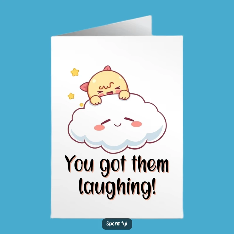 Free Printable Tickle Cloud Congrats Card: Mischievous Downloadable Gift