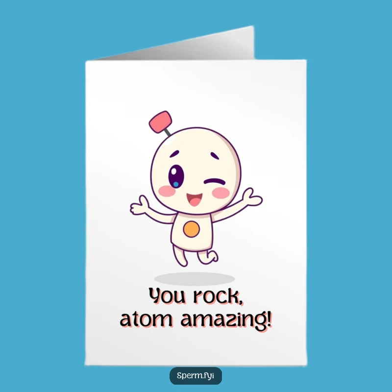 Free Printable Congrats Card: Dancing Atom Downloadable for Energetic Success & Fun