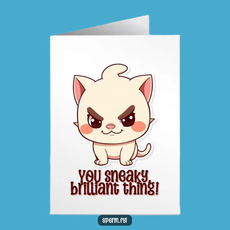 Free Printable Congrats Card: Mischievous Grin, Playful Downloadable