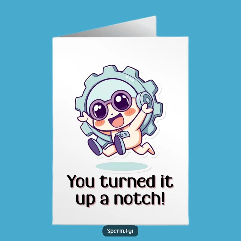 Free Printable Congrats Card: Quirky Gear Tumble Fun, Downloadable Gift