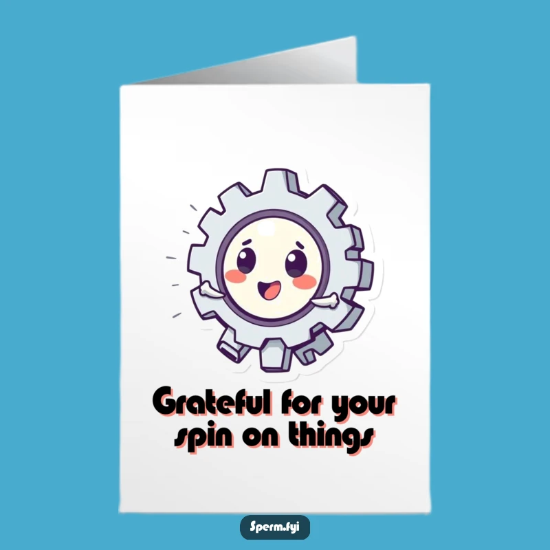 Free Printable Thank You Card: Humorous Gear Character Expressing Gratitude!