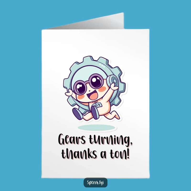 Free Printable Thank You Card: Quirky Gear Tumble, Thoughtful Downloadable Gift