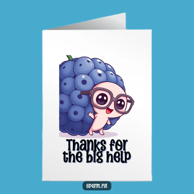 Free Printable Thank You Card: Sperm's Blueberry Peek