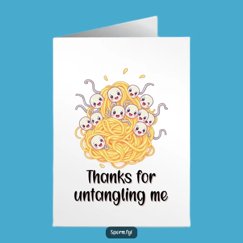 Free Printable Thank You Card: Sperm Spaghetti Tangle, Funny Downloadable Gratitude