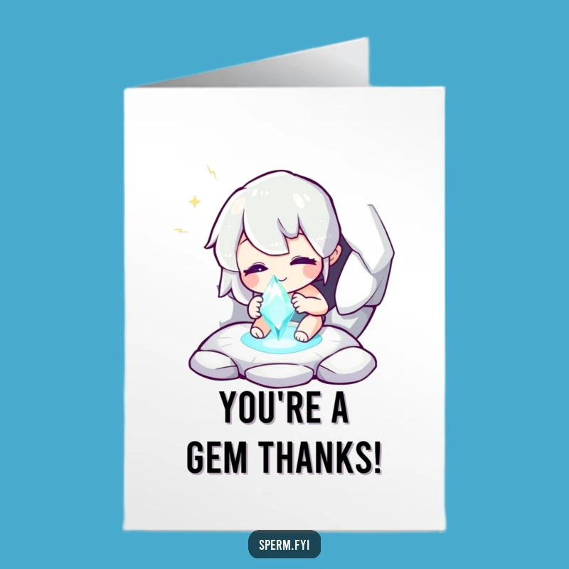 Free Printable Thank You Card: Whimsical Gem Discovery Funny Downloadable Gift