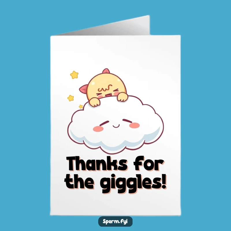 Free Printable Tickle Cloud Thank You Card: Mischievous Downloadable Gift