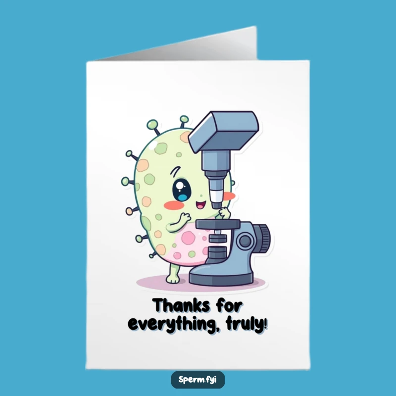 Free Printable Thank You Card: Bacteria Microscope Downloadable for Thorough Gratitude