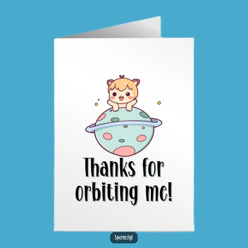 Free Printable Thank You Card: Playful Character Planet Funny Downloadable Gift