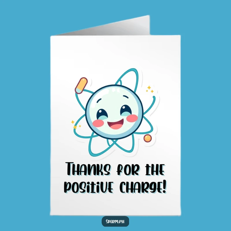 Free Printable Thank You Card: Smiling Atom Spark, Downloadable Gift