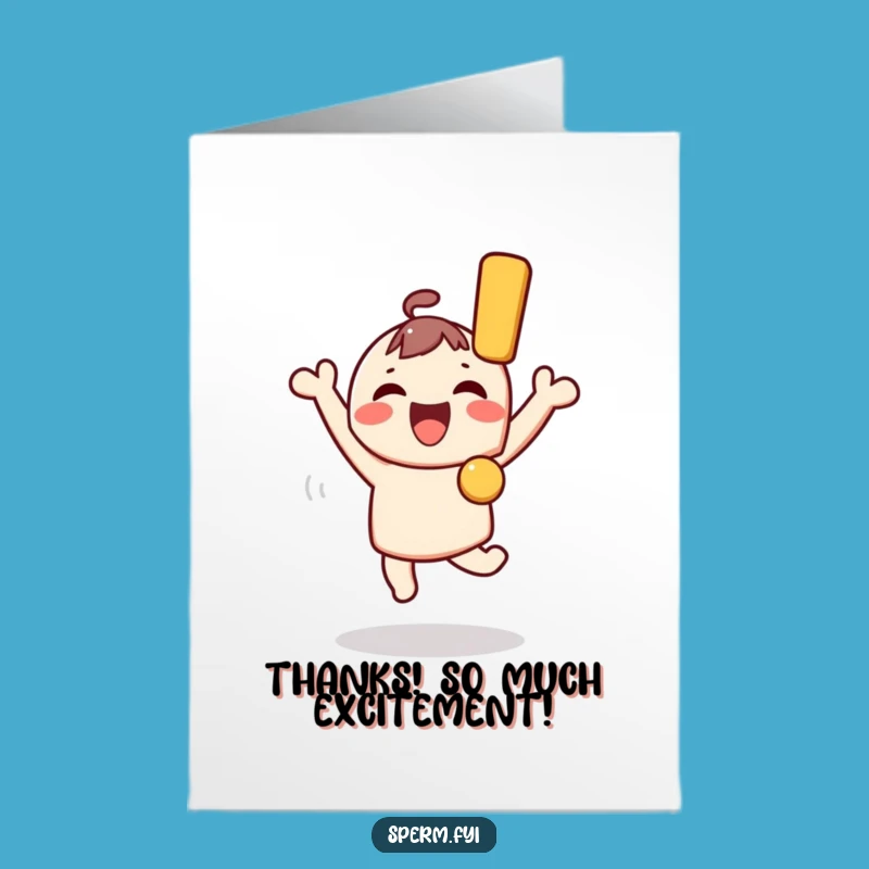 Free Printable Thank You Card: Enthusiastic Kawaii Character, Downloadable Gratitude with Excitement