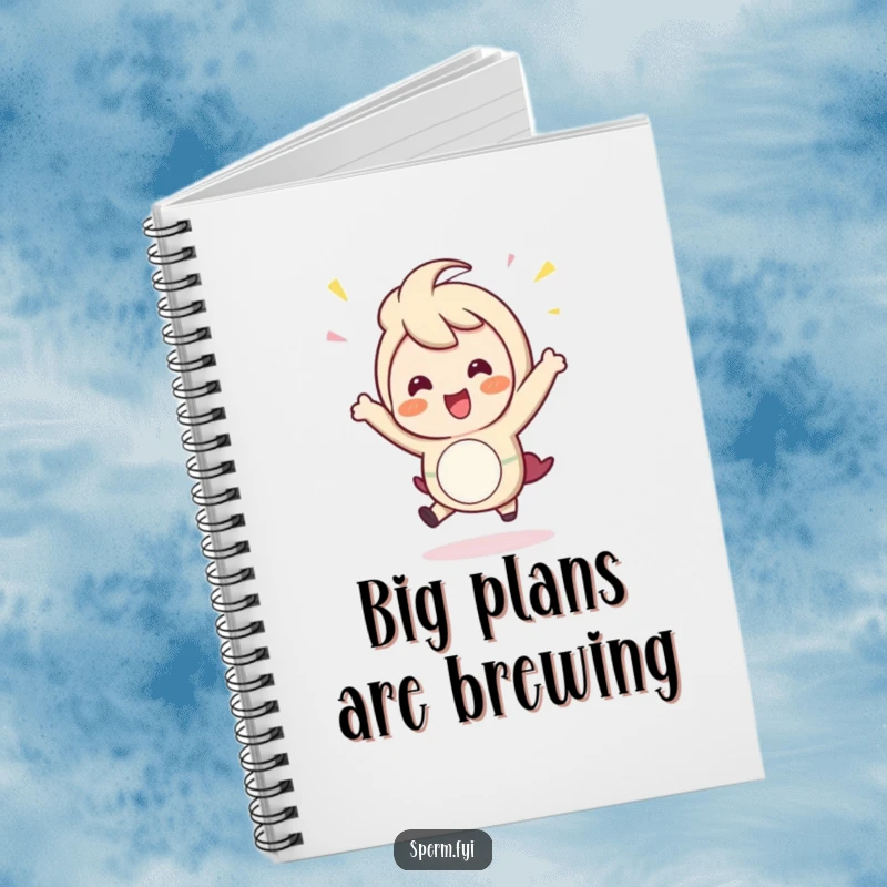 Funny Notebook: A cute character doing a little, happy, celebratory hop, ready for your notes.