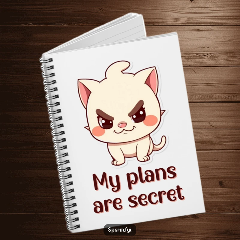 Funny Notebook: A cute character with a sly, playful, mischievous grin, ready for your notes.