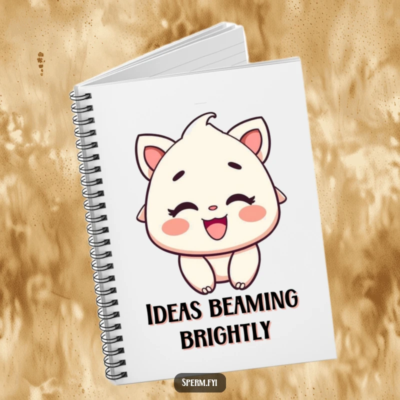 Funny Notebook: A cute character with rosy cheeks and a big, delighted smile, perfect for writing.