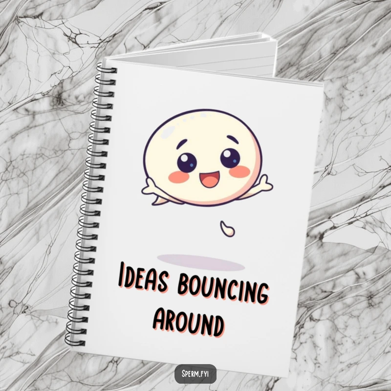 Funny Notebook: A kawaii speech bubble character in a lively bounce, ready to inspire notes and creative thoughts.