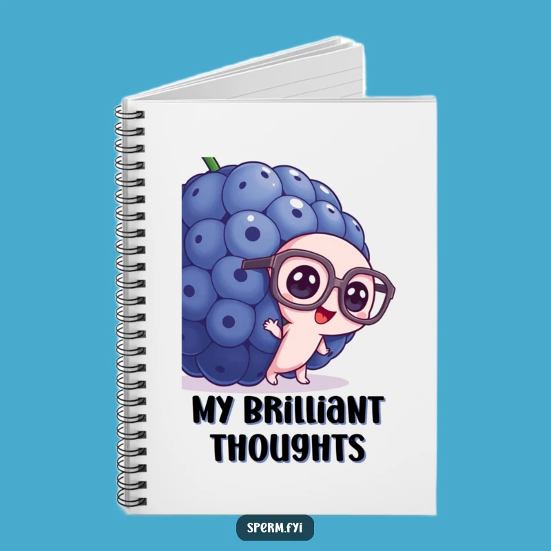 Funny Curious Sperm Notebook - Blueberry Ideas, Journaling Humor Gift