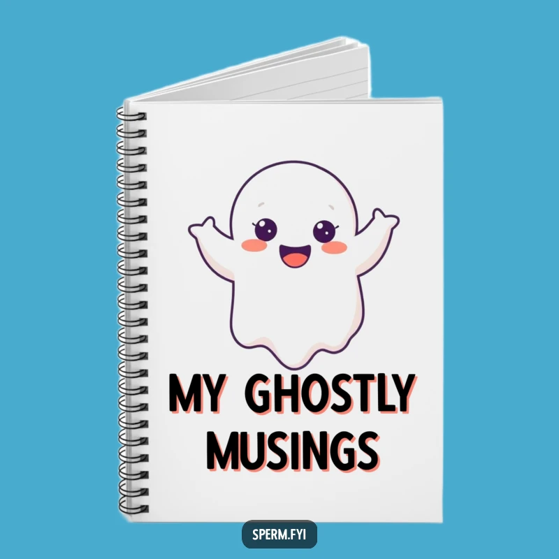 Funny Ghost Notebook - Cheerful Wobble Boo, Journal Humorous Gift for Notes