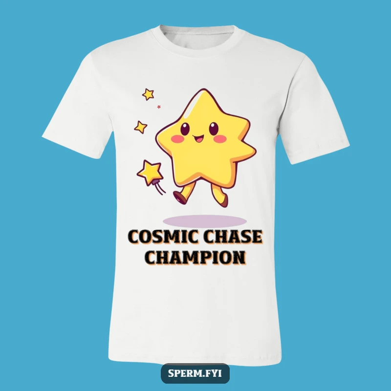 Funny Star Tagging Comet T-Shirt: Amusing Space Adventure Tee for Laughter