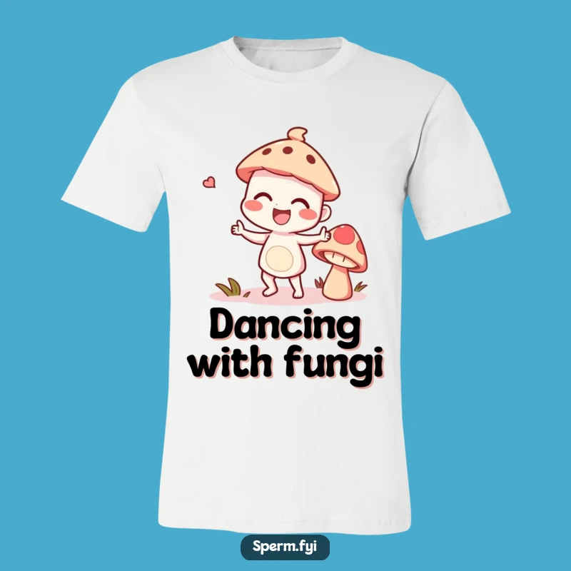 Funny Mushroom Dance T-Shirt: Giggling Character's Funky Moves Tee