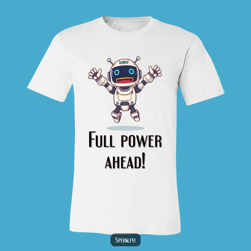 Funny Jumping Robot T-Shirt: Energetic Character Apparel for Fun