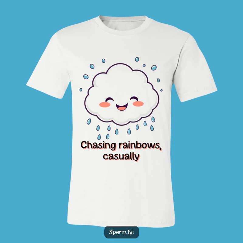 Funny Cloud T-Shirt: Giggling Rain Sprinkler Tee, a Whimsical Humorous Gift