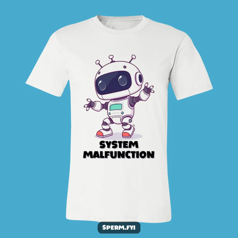 Funny Kawaii Robot T-Shirt - Hilarious Walking Blunder Tee for Comedy Fans