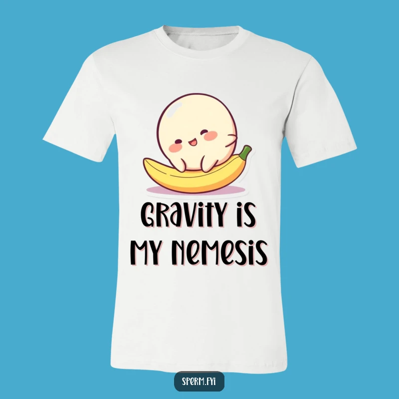 Funny Blob Slipping on Banana Peel T-Shirt: Hilarious Character Tee for Laughs