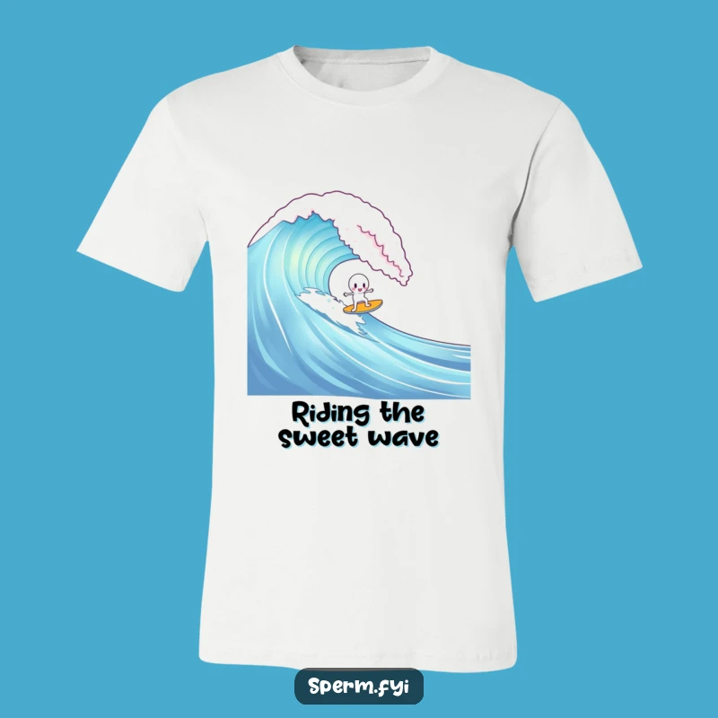 Funny Sperm Gummy Bear Surf T-Shirt: Ride the Sweet Wave, Humor Gift