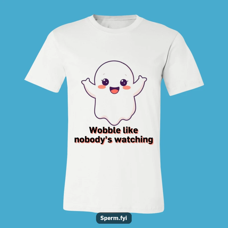 Funny Ghost T-Shirt - Cheerful Wobble Boo, Humorous Apparel for Fun