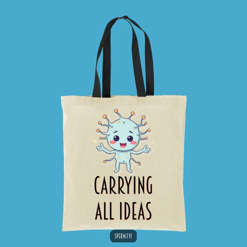 Funny Tote Bag: Happy Neuron Sending Signals, a Chic Brain Accessory Humorous Gift