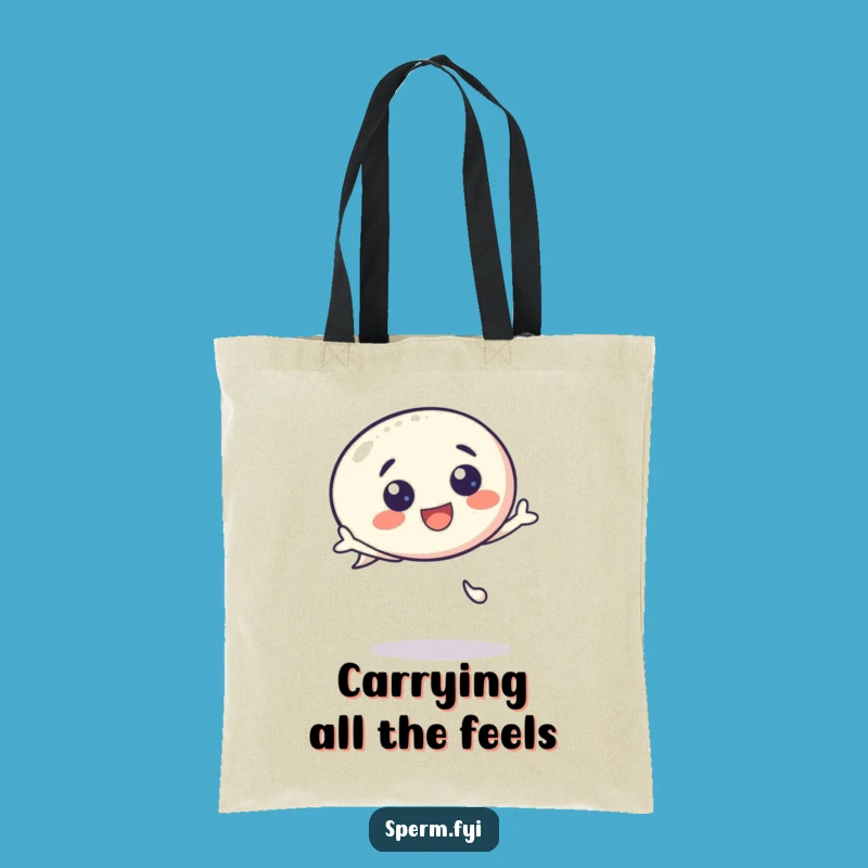 Funny Kawaii Speech Bubble Tote Bag - Bouncing Character, Stylish Funny Gift