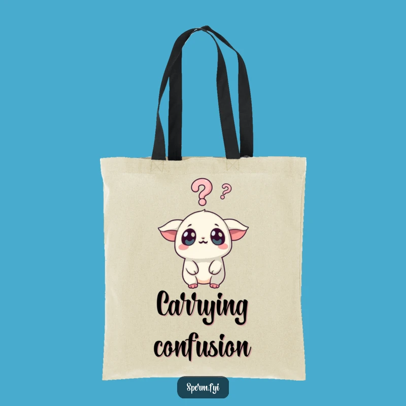 Funny Surprised Kawaii Creature Tote Bag - Practical Gift for the Curious