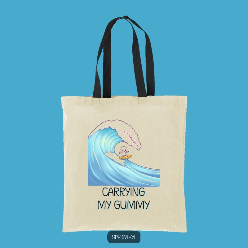 Funny Sperm Gummy Bear Surf Tote Bag: Carry Your Sweet Adventures