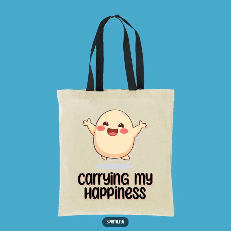 Funny Blob Bounce Tote Bag: Joyful Carry-all with Happy Blob, Eco-Friendly Funny Gift
