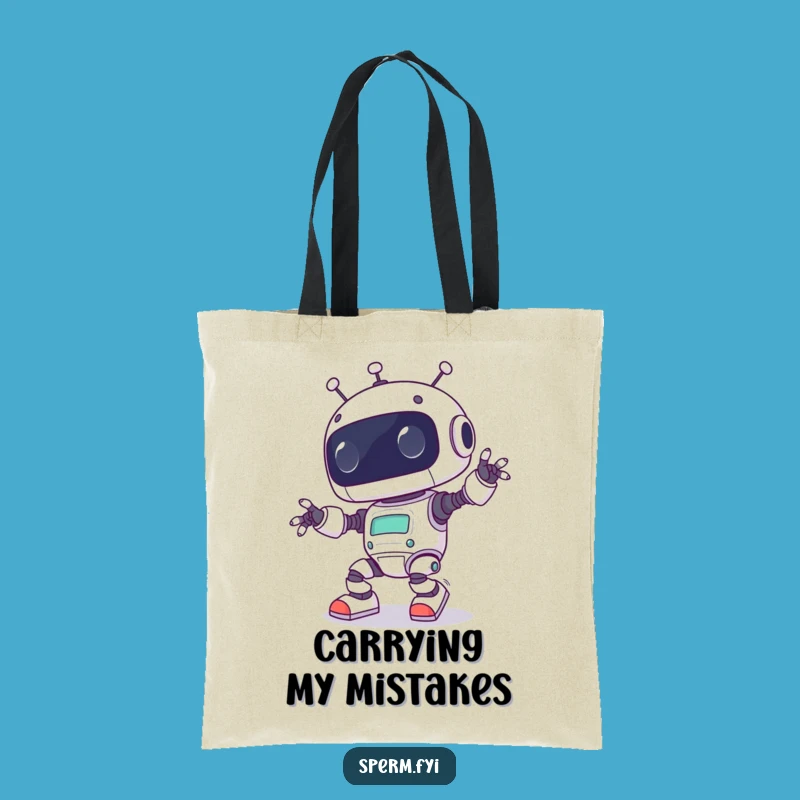 Funny Kawaii Robot Tote Bag - Comical Carry-All for Everyday Laughter Gift